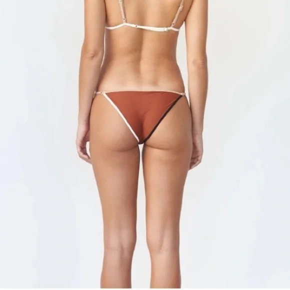 ACACIA - Free People Clove Piped Oxford Bikini Bottom - L - Picture 12 of 16